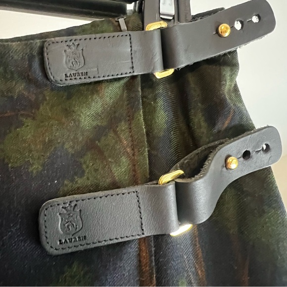 Vintage Ralph Lauren Oxfordshire Castle Country Wool Wrap Skirt with Leather 8 - Picture 8 of 10